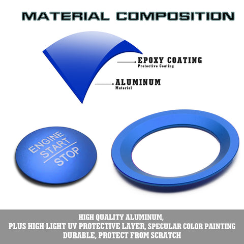 Blue Sporty Engine Start Push Button Switch Trim For Honda Civic Accord 10th Gen