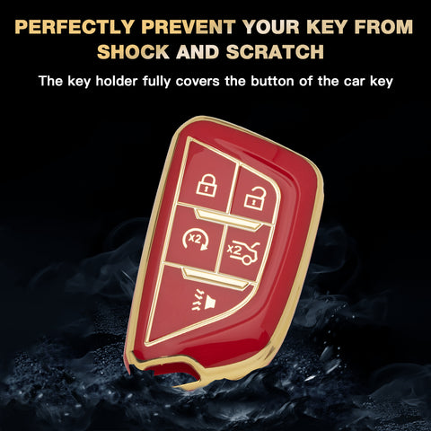2X TPU Full Cover Remote Key Fob Holder For Cadillac CT5 Escalade 2020-2023