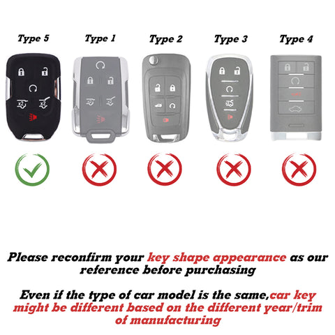 Car Key Fob Cover Shell Remote 6-Button For Chevrolet Suburban Tahoe GMC Terrain