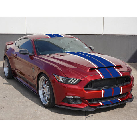 Xotic Tech Glossy Vinyl Racing Stripe Car Hood Graphics Decal Sticker for Hood Roof Rear Trunk Decoration Compatible with Ford Mustang 2015-up