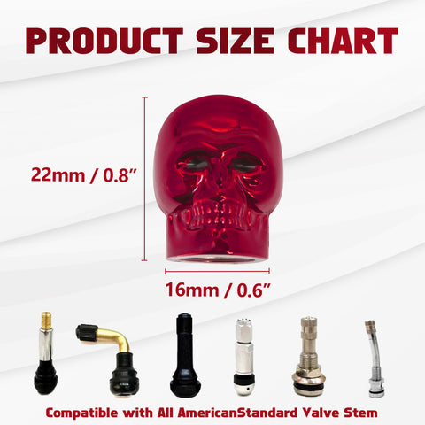 Skull Style Tire Stem Valve Caps Wheel Valve Covers Car Dustproof Tires Cap 8pcs