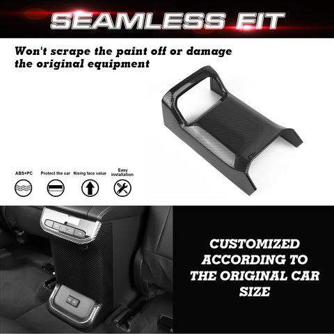 x xotic tech Rear Air Vent Outlet Panel Cover Compatible with Toyota Highlander 2020-up Rear Seat Air Condition Trim Carbon Fiber Pattern ABS Car Decoration Interior Accessories