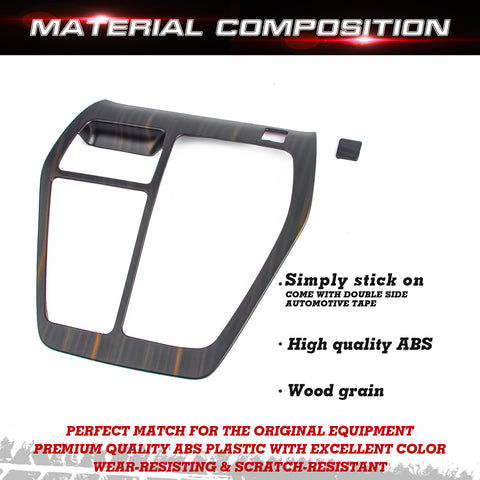 1X Wood Grain Interior Gear Shift Box Cover Trim For Toyota RAV4 2019-2024