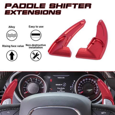 Black Forged ABS Paddle Shifter Extension For Dodge Charger Chrysler 300 2015-21