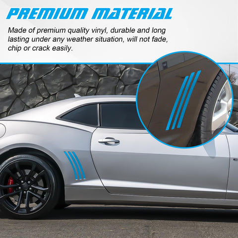 Xotic Tech 6pcs Car Body L&R Side Vent Insert Stripe Decal Vinyl Inlay Side Vent Gill Sticker Compatible with Chevrolet Camaro 2010-2015