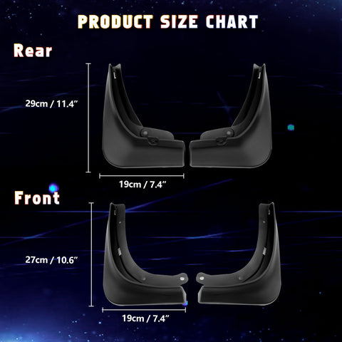 Set/4pcs Mud Flaps Splash Guards Protector Accessories Kit For Tesla 3 2016-2024