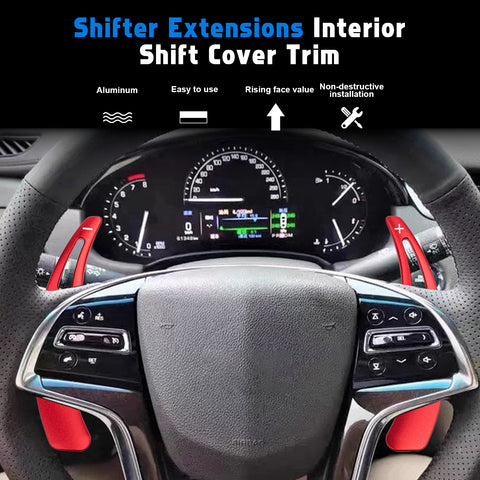 Aluminum Paddle Shifter Extension Decoration Cover For Cadillac XTS 2013-2019