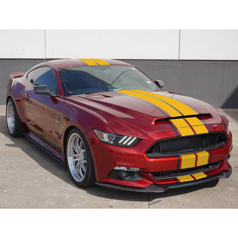 Xotic Tech Glossy Vinyl Racing Stripe Car Hood Graphics Decal Sticker for Hood Roof Rear Trunk Decoration Compatible with Ford Mustang 2015-up