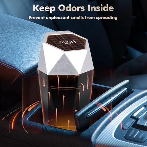 Leak-proof Car Trash Can w/Lid Pop up Waste Litter Storage Holder Bin Combo Kit