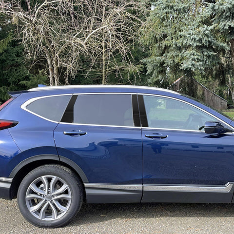 x xotic tech Pillar Post Side Door Window Cover Trim Pre-Cut Molding, Compatible with Honda CRV 2017-2022 (Glossy Black)