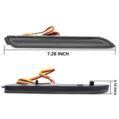 Xotic Tech Smoked Lens Rear Bumper Reflectors LED Brake Tail Light Lamps Scanning Driving Sequential Turn Signal Compatible with Toyota Sienna Matrix Venza Avalon or Lexus RC250 RC350 IS-F GX470 RX300