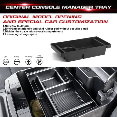 Center Console Organizer Tray Compatible with Chevy Silverado 1500 or GMC Sierra 1500 2019-2022, Chevy Silverado or GMC Sierra 2500/3500HD 2020-2023 (Full Console w/Bucket Seats ONLY)