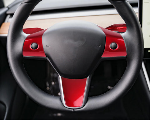 Carbon Fiber ABS Set Steering Paddle Shifter Trim Cover For Tesla Model 3 2017-2023 & Model Y 2020-up