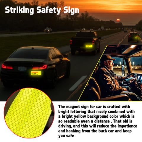 x xotic tech Elderly Driver Car Magnet Reflective Senior Driver Magnet Signs for Car Old People Gag Gifts Yellow Sign Magnetic Bumper Sticker for Grandma Grandpa