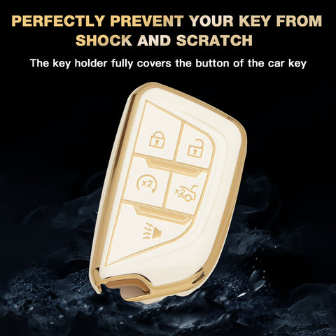 2X TPU Full Cover Remote Key Fob Holder For Cadillac CT5 Escalade 2020-2023