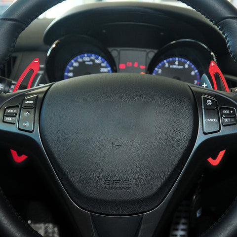 Red Aluminum Paddle Shifter Extension For Hyundai Genesis Coupe Pre-LCI 09-2012
