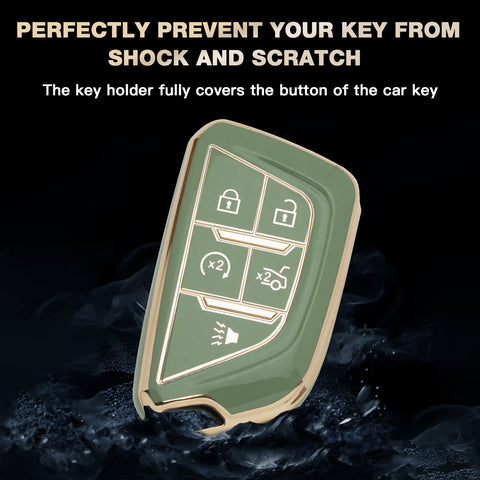 2X TPU Full Cover Remote Key Fob Holder For Cadillac CT5 Escalade 2020-2023