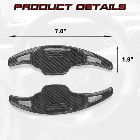 Carbon Fiber Black Steering Paddle Shifter Extension For Chevy Camaro 2012-2015