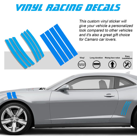 Racing Style Side Vent Fender Stripes Decal Cover For Chevrolet Camaro 2010-15