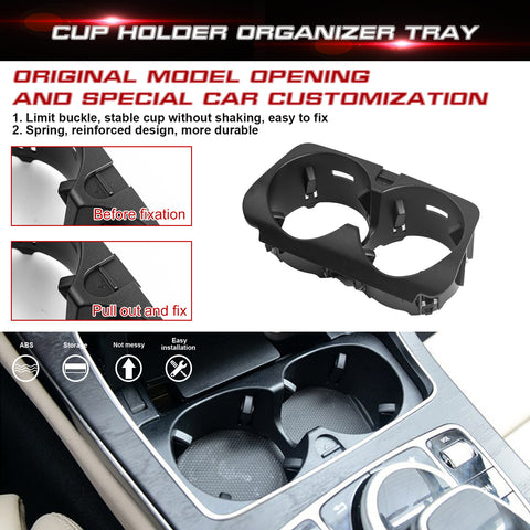 Center Console Dual Water Cup Holder For Mercedes Benz C E Class W205 X205 X253