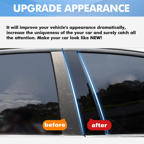 Black Window Pillar Post Door Trim Piano Cover Kit For Mercedes Benz CLS 2012-16