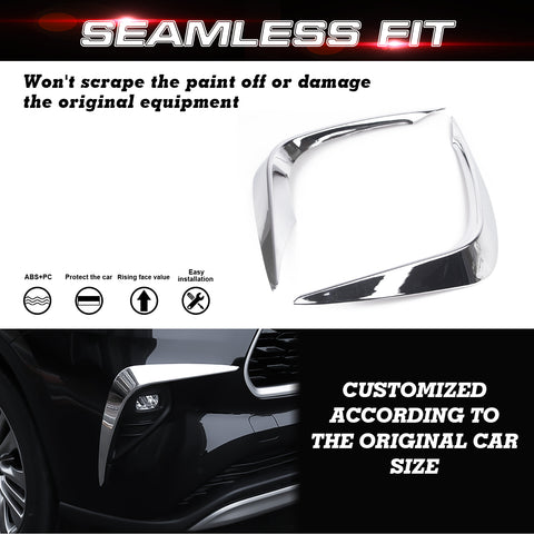 x xotic tech Front Fog Light Cover Trim Eyebrow Spoiler Molding Compatible with Toyota Highlander 2020-up ABS Car Decoration Exterior Accessories, 2Pcs/Set