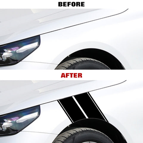 x xotic tech Fender Stripes Hash Marks KK Vinyl Decal Universal for Car Truck Sticker Racing Stripe 11"x23"