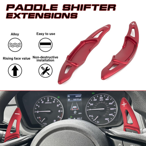 Red Aluminum Paddle Shifter Extension For Subaru Forester Outback Legacy 2012-up
