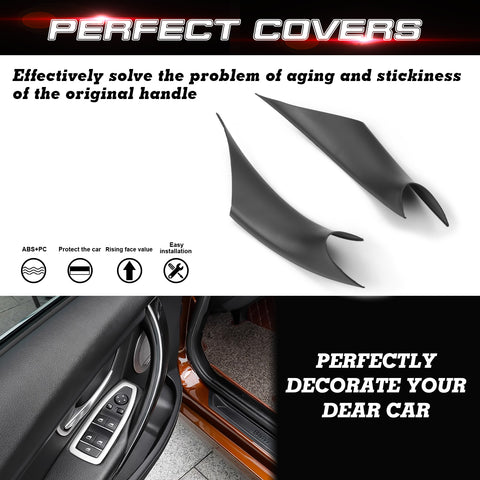 Xotic Tech Door Handle Covers, Driver&Passenger Side Inner Door Pull Handle Cover Compatible with BMW 3 Series F30/F31/F34 320,328,330,335 2012-2018 BMW 4 Series F32/F33/F36 420,435 2014-2017