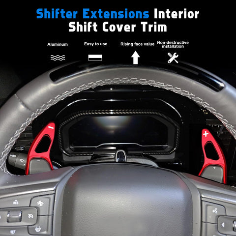 Aluminum Paddle Shifter Extension Decor Cover For Chevy Silverado GMC Sierra