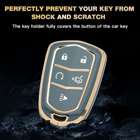2X TPU Full Cover Smart Key Fob Cover For Cadillac CT6 XT5 CTS 2016-2019