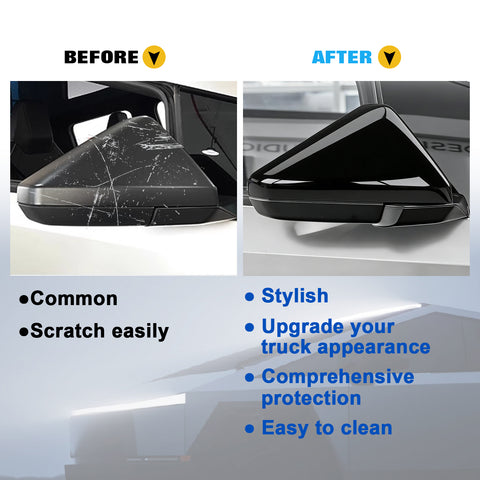 x xotic tech Door Side Rearview Mirror Cover Caps Protection Compatible with Tesla Cybertruck 2024 2025 Left & Right Exterior Accessories, (2PCS, Matte Carbon Fiber Pattern)