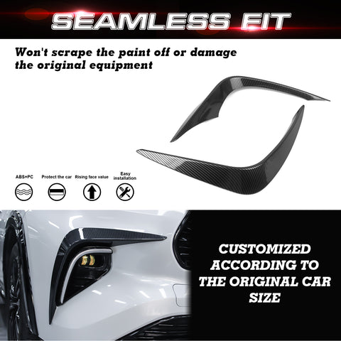 x xotic tech Front Fog Light Cover Trim Eyebrow Spoiler Molding Compatible with Toyota Highlander 2020-up ABS Car Decoration Exterior Accessories, 2Pcs/Set