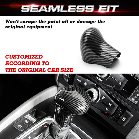 ABS Carbon Fiber Car Interior Center Console Gear Shift Knob Cover Molding Trim for Audi A4 A5 A6 A7 Q7 2012-2016