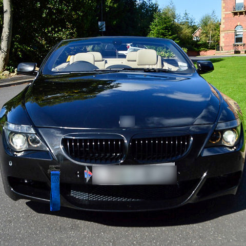 Blue / Black / Red JDM Style Tow Hole Adapter with Towing Strap for BMW 1 3 5 6 Series X5 X6, Fit Mini Cooper