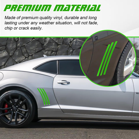 Xotic Tech 6pcs Car Body L&R Side Vent Insert Stripe Decal Vinyl Inlay Side Vent Gill Sticker Compatible with Chevrolet Camaro 2010-2015