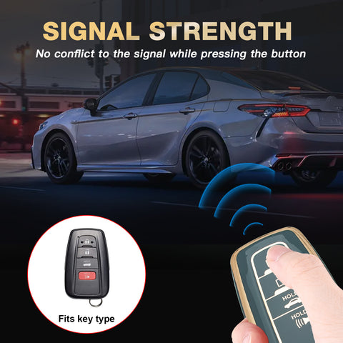 Green TPU Full Seal Remote Control Key Fob Cover For Toyota Camry C-HR 2018-UP