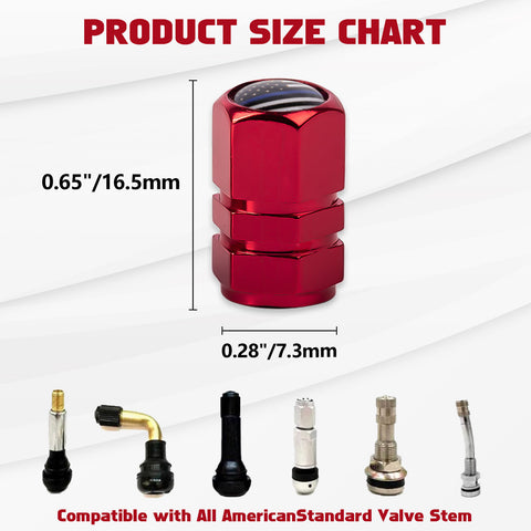 x xotic tech 4pcs American Flag Tire Valve Stem Cover Caps Anodized Aluminum Alloy, Corrosion Resistant Leak-Proof Wheel Valve Cap Set, Universal for Cars Trucks Motorcycles SUVs