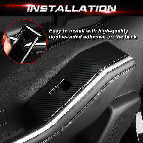 x xotic tech 4Pcs Automobile Door Window Control Panel Cover Door Lock Switch Trim Molding Accessories Compatible with Toyota Highlander 2020-up North American Version