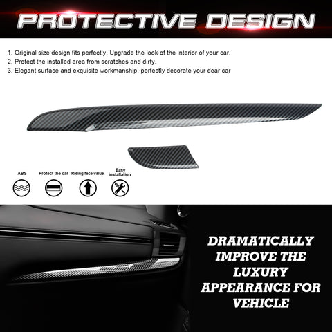 Carbon Fiber Look Dashboard Lower Stripe Molding Trim For Honda CR-V 2017-2022