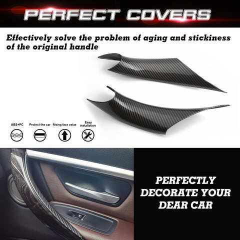 Xotic Tech Door Handle Covers, Driver&Passenger Side Inner Door Pull Handle Cover Compatible with BMW 3 Series F30/F31/F34 320,328,330,335 2012-2018 BMW 4 Series F32/F33/F36 420,435 2014-2017