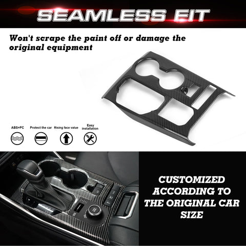 x xotic tech Center Console Gear Shift Water Cup Holder Cover Trim Compatible with Toyota Highlander 2020 2021 2022 L LE XLE XSE Limited Platinum Hybrid Car Interior Accessories