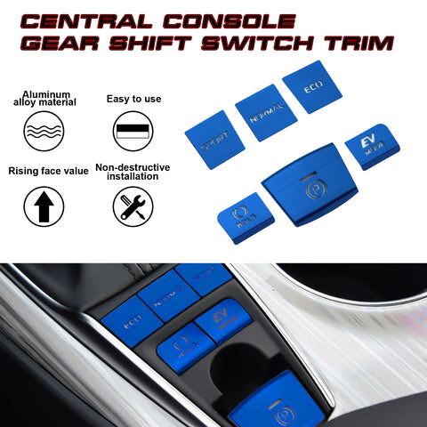 Red Aluminum Alloy Gear Shift Switch Cover Trim For Toyota Camry Hybrid 2018-22