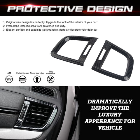 Carbon Fiber Pattern Side AC Vent Outlet Cover Trim For Honda CR-V 2017-2022