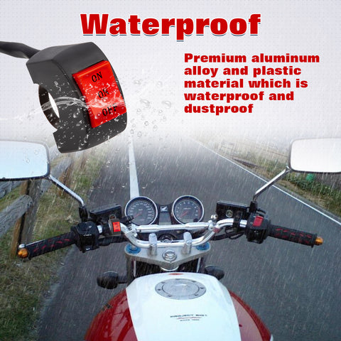 x xotic tech Motorcycle Handlebar Switch Fog Light Spotlight Switch, 7/8" 12V Driving Halo ON/ON/Off Switch 3 Position Control Universal