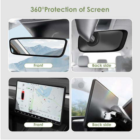 2pcs/Set Screen Edge Rearview Mirror Protector Trim Frame For Tesla Model 3 Y