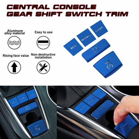 5x Race Red Aluminum Alloy Gear Shift Switch Cover Trim For Toyota Camry 2018-22