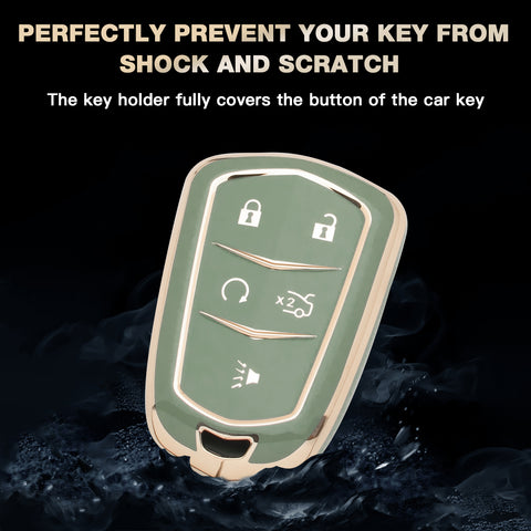 2X TPU Full Cover Smart Key Fob Cover For Cadillac CT6 XT5 CTS 2016-2019