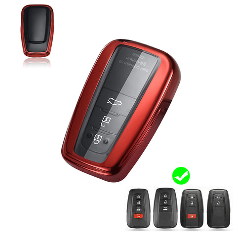 Blue / Black / Red / Rose Gold / Silver Full Protection Soft TPU Smart Key Fob Cover for Toyota Prius Prime GT 86 Camry Hybrid C-HR Corolla Hatchback RAV4 Avalon