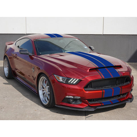 Xotic Tech Glossy Vinyl Racing Stripe Car Hood Graphics Decal Sticker for Hood Roof Rear Trunk Decoration Compatible with Ford Mustang 2015-up